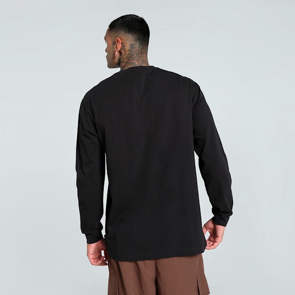 GRAPHICS "Working Dokument" Long Sleeve Men's Relaxed Fit Tee, PUMA Black, extralarge-IND